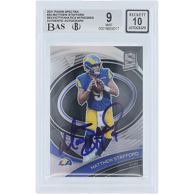 Matthew Stafford Los Angeles Rams Autographed 2021 Panini Spectra #54 #/149 Beckett Fanatics Witnessed Authenticated 9/10 Card