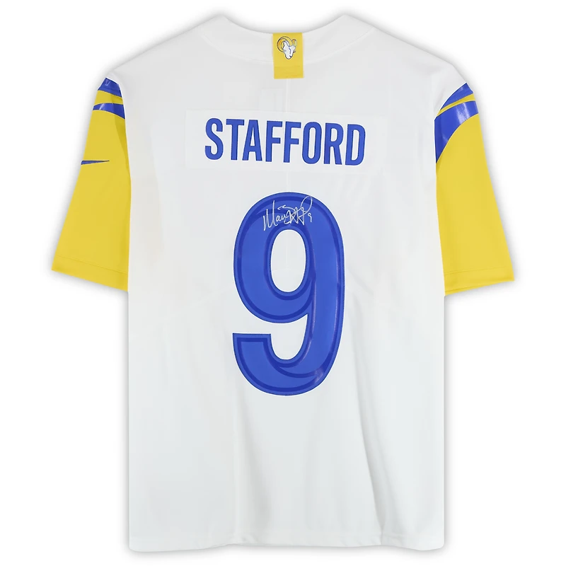 Maillot Nike Vapor F.U.S.E. blanc dédicacé par Matthew Stafford des Los Angeles Rams