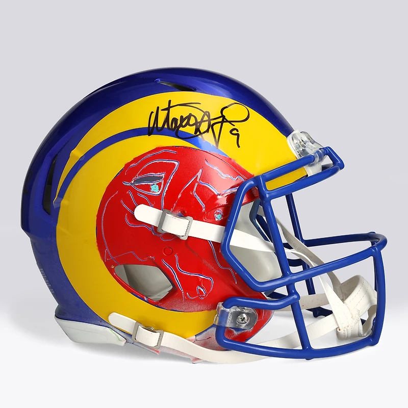 Matthew Stafford Los Angeles Rams Autographed Riddell Speed Authentic Helmet - Art by Cavier Coleman - Limited Edition #1/1