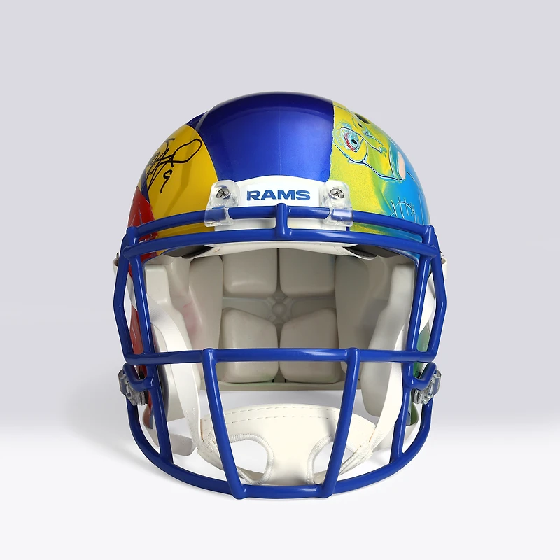 Matthew Stafford Los Angeles Rams Autographed Riddell Speed Authentic Helmet - Art by Cavier Coleman - Limited Edition #1/1