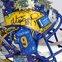 Matthew Stafford Los Angeles Rams Autographed Riddell Speed Authentic Helmet  - Art by Charles Fazzino - WN55916370