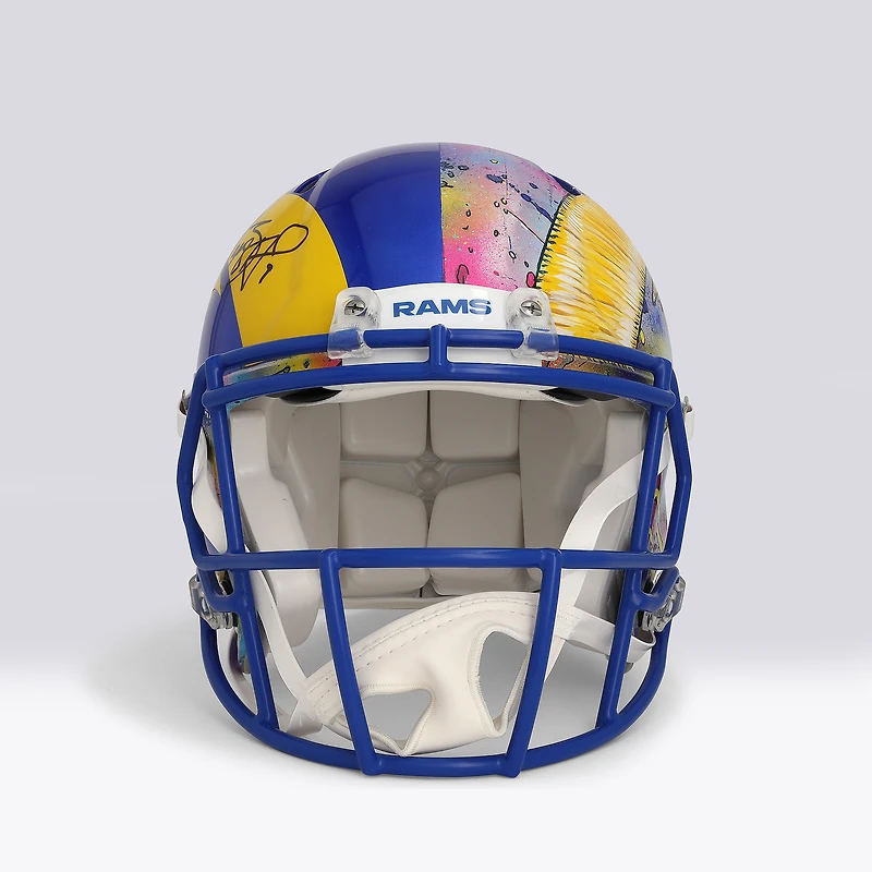 Matthew Stafford Los Angeles Rams Autographed Riddell Speed Authentic Helmet - Art by Shawn Voelker - NF70444431