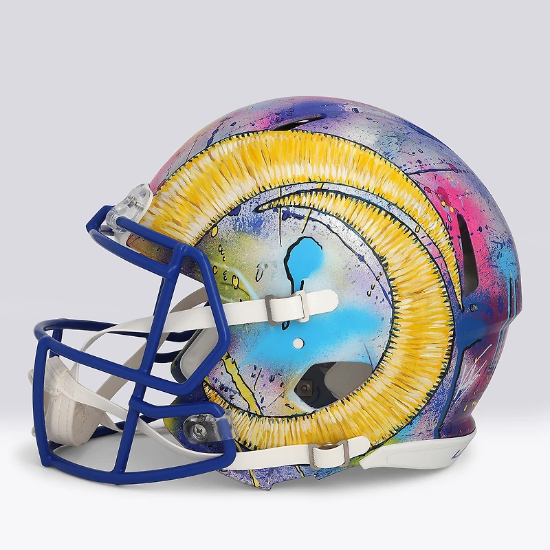Matthew Stafford Los Angeles Rams Autographed Riddell Speed Authentic Helmet - Art by Shawn Voelker - NF70444431