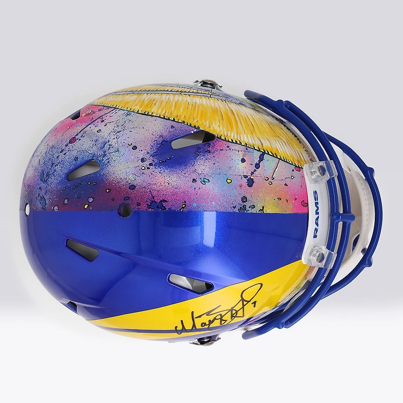 Matthew Stafford Los Angeles Rams Autographed Riddell Speed Authentic Helmet - Art by Shawn Voelker - NF70444431