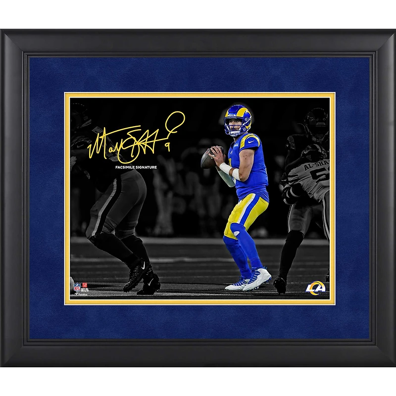 Matthew Stafford Los Angeles Rams Fac-similé Signature Encadré 11" x 14 " Dans la poche Photographie vedette