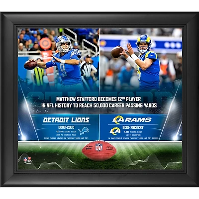 Matthew Stafford Los Angeles Rams Framed 15" x 17" 50000 Passing Yards Collage