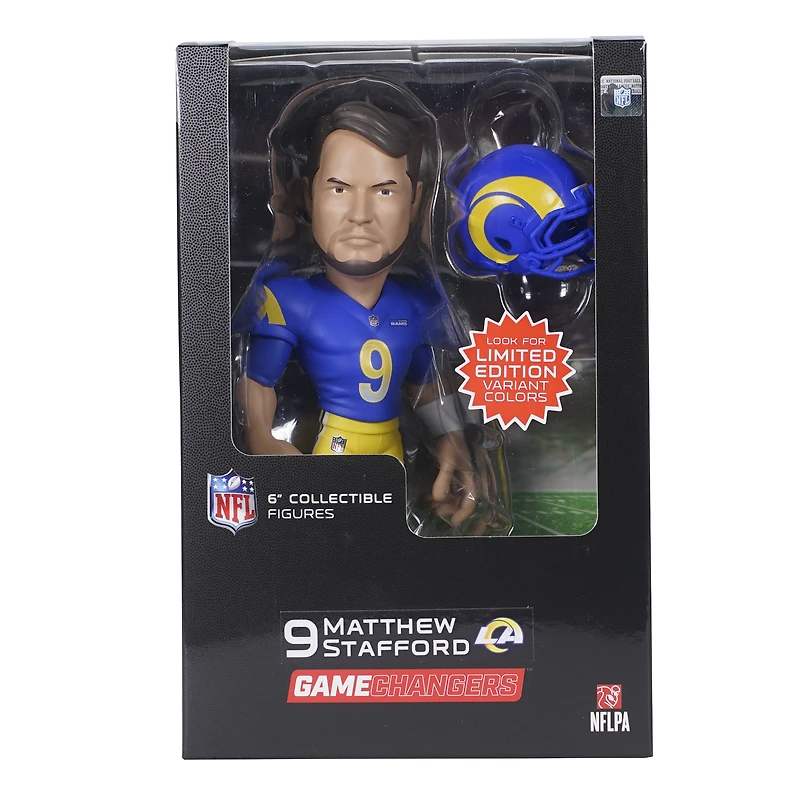 Figurine en vinyle de 6 pouces de Matthew Stafford Los Angeles Rams série 3 GameChanger - Recherchez des variantes de couleurs unies rares