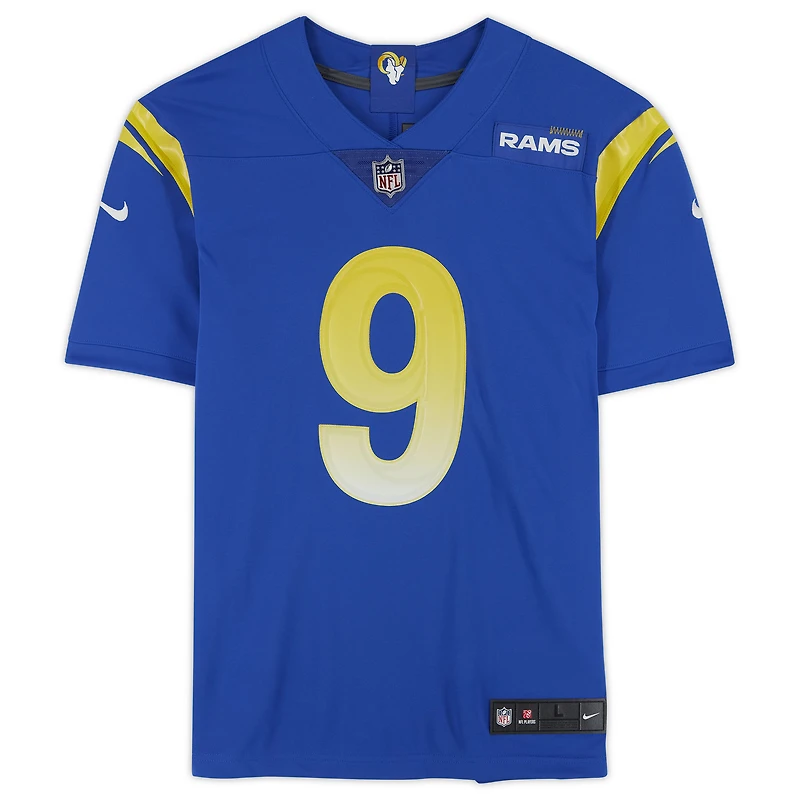 Maillot Nike dédicacé par Matthew Stafford Royal Los Angeles Rams