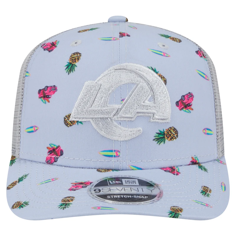 Casquette ajustable 9SEVENTY Adventure Surfboard des Los Angeles Rams de New Era pour homme, grise