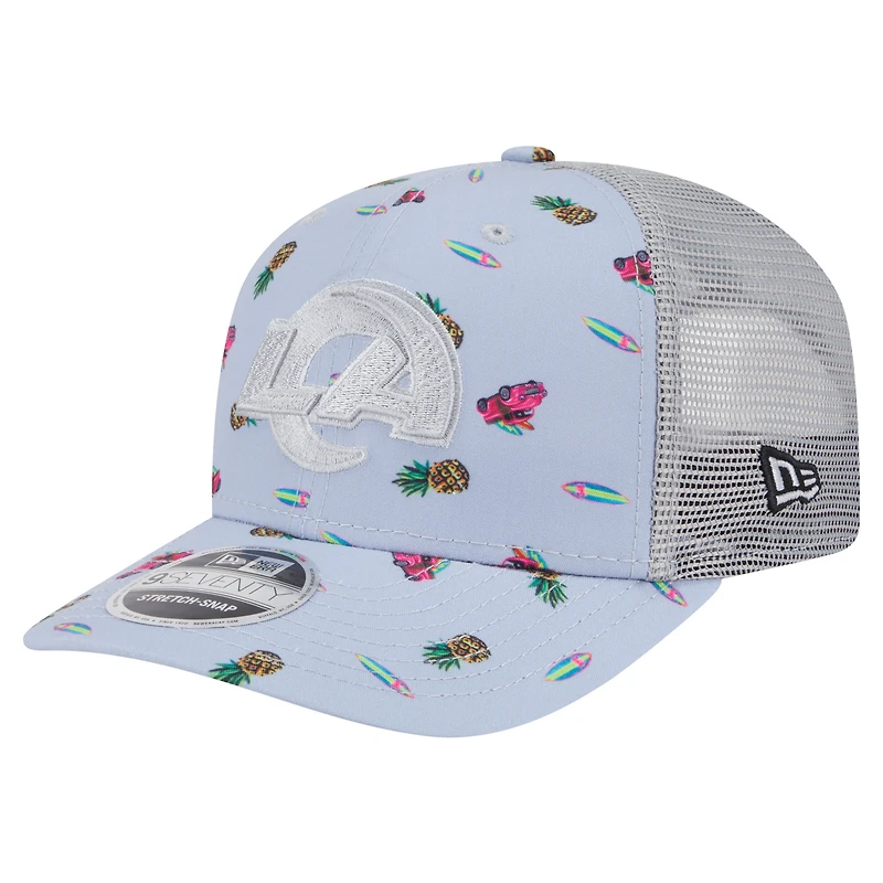 Casquette ajustable 9SEVENTY Adventure Surfboard des Los Angeles Rams de New Era pour homme, grise