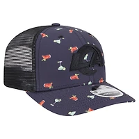 Casquette extensible à boutons-pression New Era bleu marine/noir Los Angeles Rams Adventure Drinks Pattern 9SEVENTY pour homme