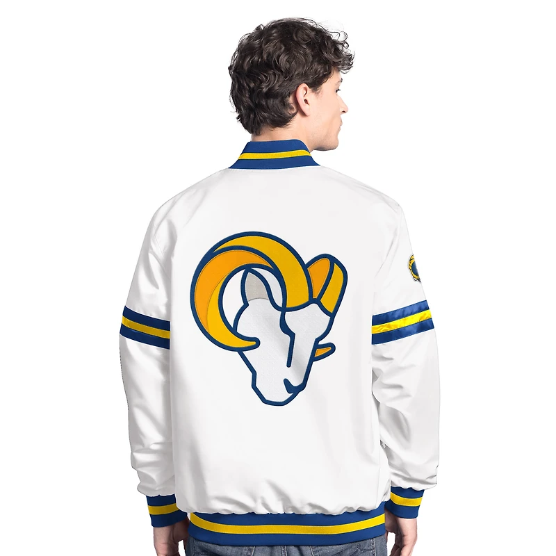 Men's Starter  White Los Angeles Rams Scout Full-Snap Varsity Jacket