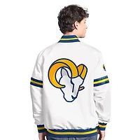 Men's Starter  White Los Angeles Rams Scout Full-Snap Varsity Jacket