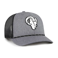 Casquette ajustable en corde de carbone des Los Angeles Rams '47 pour homme, couleur charbon chiné