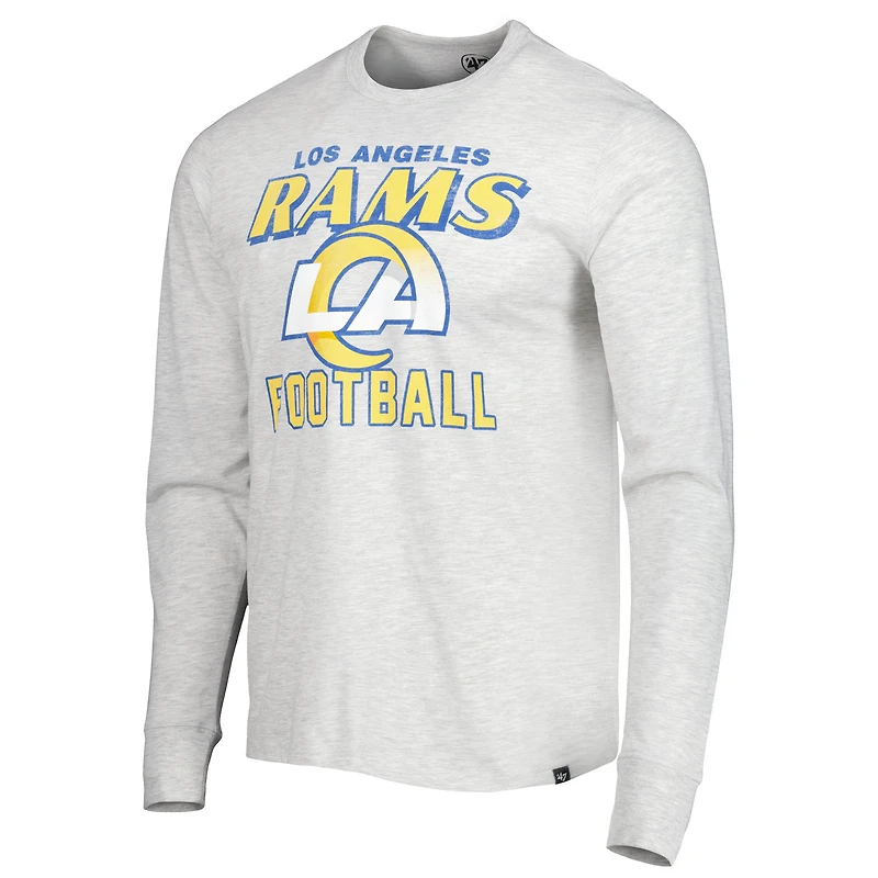 Men's '47 Heathered Gray Los Angeles Rams Dozer Franklin Long Sleeve T-Shirt