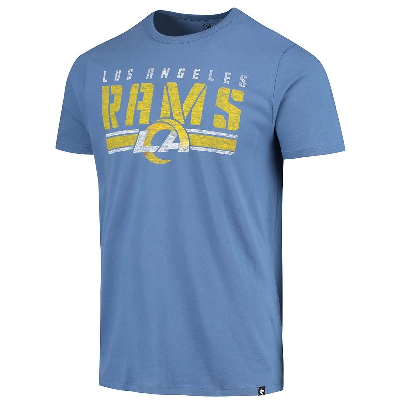 Men's '47 Heathered Royal Los Angeles Rams Stripe Thru Franklin T-Shirt