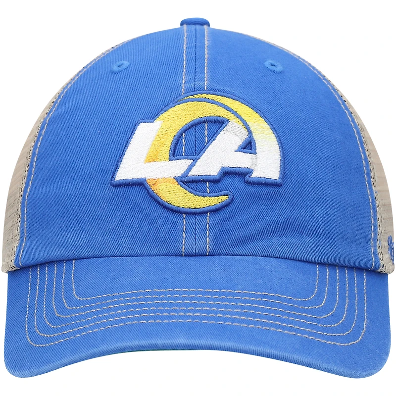 Casquette '47 Royal/Natural Los Angeles Rams LA Trawler Trucker Clean Up Snapback pour homme