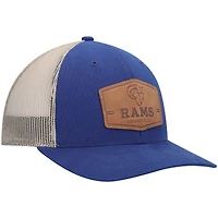 Men's '47 Royal/Natural Los Angeles Rams Rawhide Trucker Adjustable Hat