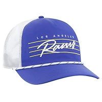 Men's '47 Royal/White Los Angeles Rams Downburst Relaxed Hitch Trucker Adjustable Hat