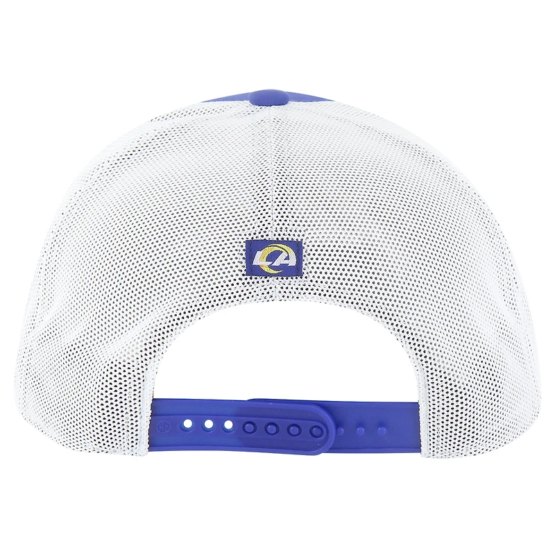 Men's '47 Royal/White Los Angeles Rams Downburst Relaxed Hitch Trucker Adjustable Hat