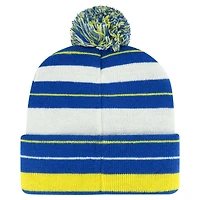 Bonnet en tricot à revers Powerline '47 Royal Los Angeles Rams pour femmes avec pompon