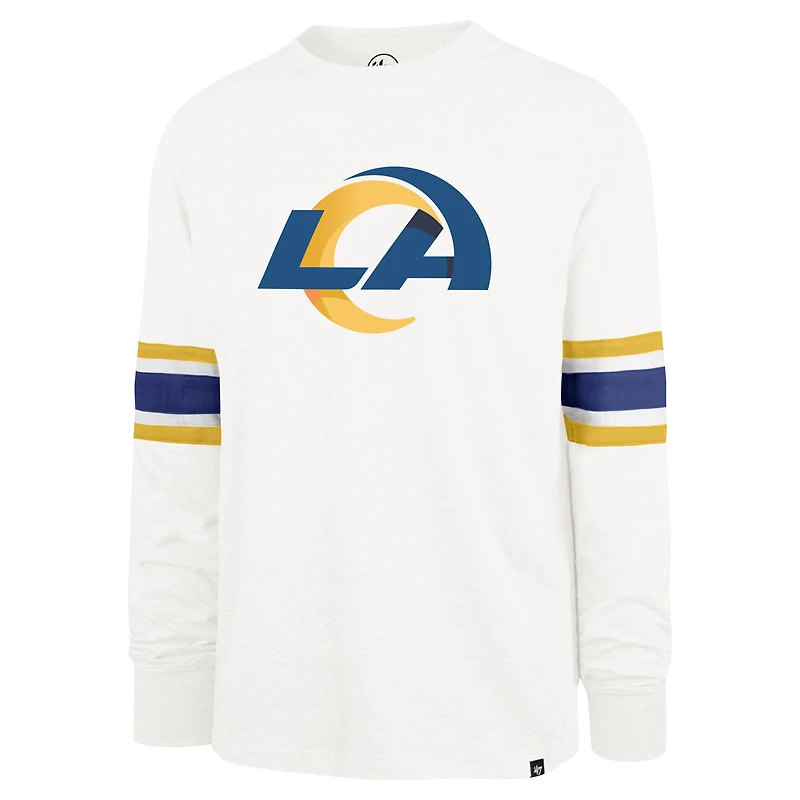 Men's '47 White Los Angeles Rams Gridiron Premier Brex Long Sleeve T-Shirt