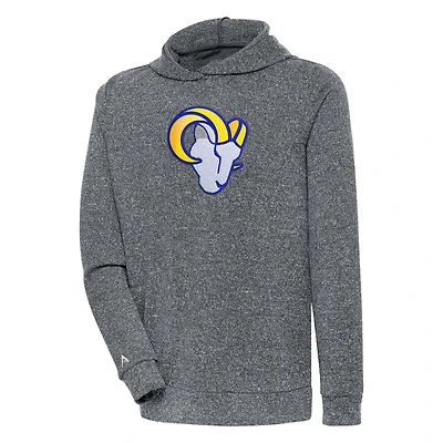 Sweat à capuche en chenille Absolute Antigua Charcoal Los Angeles Rams pour homme