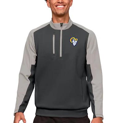 Pull zippé quart de tour Antigua Anthracite pour homme des Los Angeles Rams