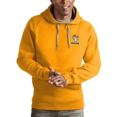 Sweat à capuche Antigua Gold pour homme avec logo Victory des Los Angeles Rams