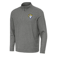 Haut à fermeture éclair discrète Antigua Heather Black pour homme des Los Angeles Rams