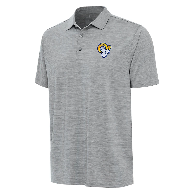 Men's Antigua Heather Gray Los Angeles Rams Layout Polo