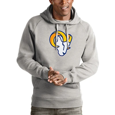 Sweat à capuche Antigua Heather Grey pour homme des Los Angeles Rams Victory Team