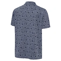 Men's Antigua Heather Navy Los Angeles Rams Relentless Polo