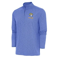 Men's Antigua  Heather Royal Los Angeles Rams Hunk Quarter-Zip Pullover Top