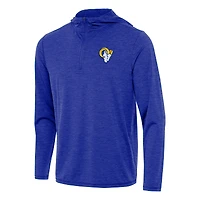 Men's Antigua Heather Royal Los Angeles Rams  Tidy Quarter-Zip Pullover Hoodie