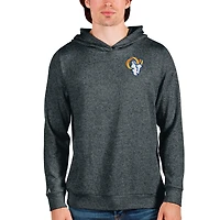 Men's Antigua Heathered Charcoal Los Angeles Rams Absolute Pullover Hoodie