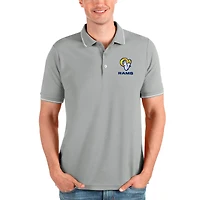 Men's Antigua Heathered Gray Los Angeles Rams Affluent Polo