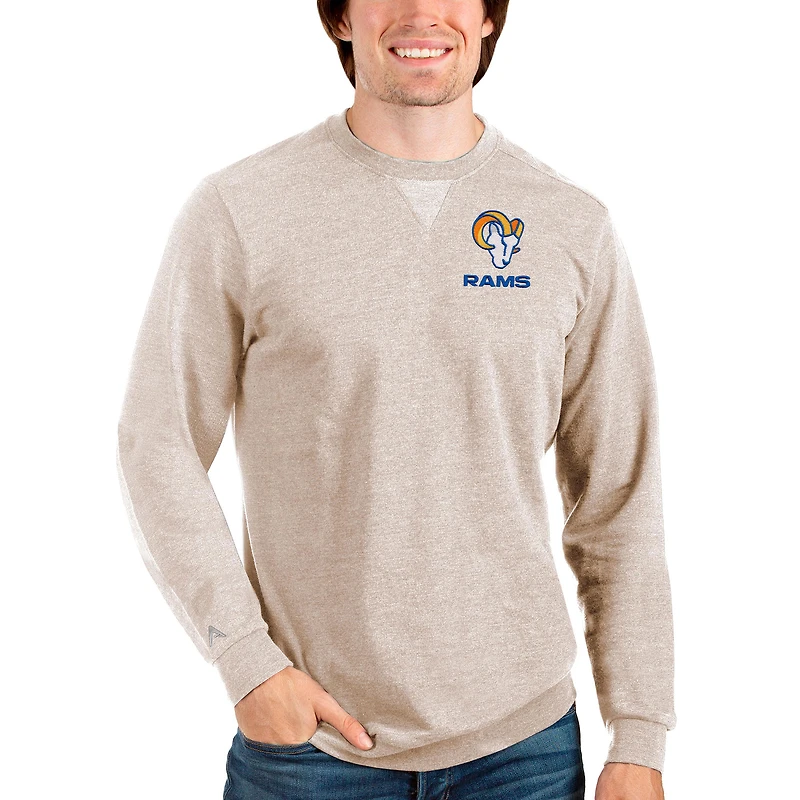 Sweat-shirt ras du cou Antigua Oatmeal Los Angeles Rams pour homme