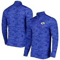 Sweat-shirt à fermeture éclair quart de tour Antigua Royal Los Angeles Rams Brigade pour homme