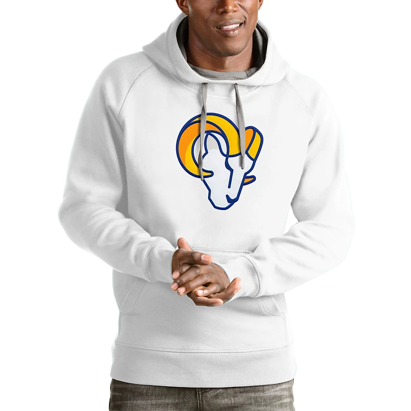 Sweat à capuche blanc Antigua pour homme des Los Angeles Rams Victory