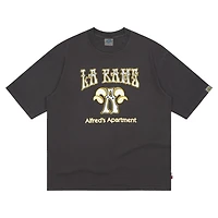 T-shirt noir pour homme Los Angeles Rams x Alfred's Apartment (effet délavé)