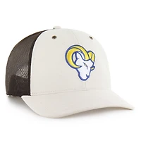 Men's Carhartt x '47 Natural/Brown Los Angeles Rams Undyed Trucker Adjustable Hat