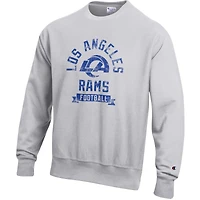 Sweat-shirt en molleton à tissage inversé Champion gris chiné pour homme des Los Angeles Rams