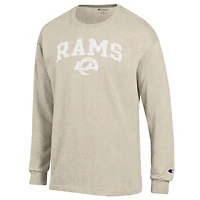 T-shirt à manches longues Champion Heather Oatmeal pour homme, Los Angeles Rams