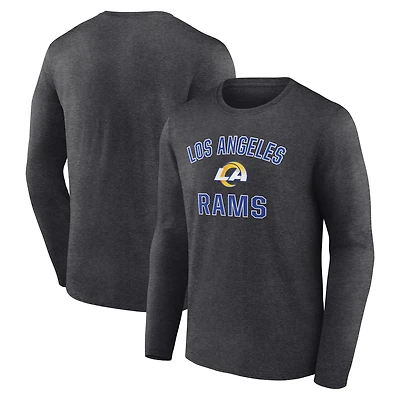 Men's  Charcoal Los Angeles Rams Victory Arch Long Sleeve T-Shirt
