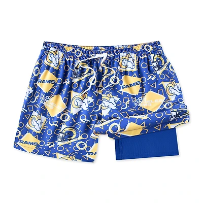 Maillot de bain Chubbies bleu Los Angeles Rams, coupe classique doublée, pour homme