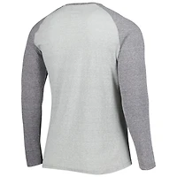 Concepts Sport - T-shirt Henley à manches longues raglan Los Angeles Rams Ledger gris chiné pour homme