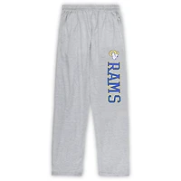 Ensemble pyjama pour homme Concepts Sport Royal/Heather Grey Los Angeles Rams, haut et pantalon de grande taille