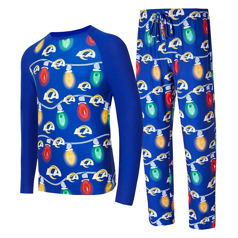 Ensemble haut à manches longues et pantalon en tricot Garland Sport Royal Los Angeles Rams pour homme