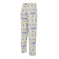 Ensemble de nuit pour homme Concepts Sport blanc/bleu royal Los Angeles Rams Tinsel raglan à manches longues et pantalon